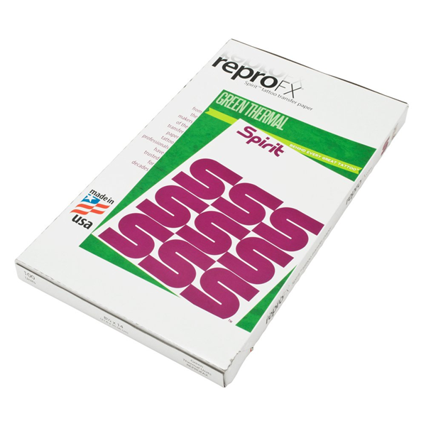 Spirit® Green Thermal Tattoo Stencil Transfer Paper, 8.5" X 14" - 100 Sheets, Certified Vegan, Proudly Made in The USA
