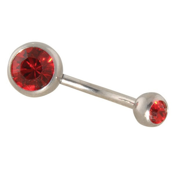 Surgical Stainless Steel - 14 Gauge Curved Double Gem Navel Bells