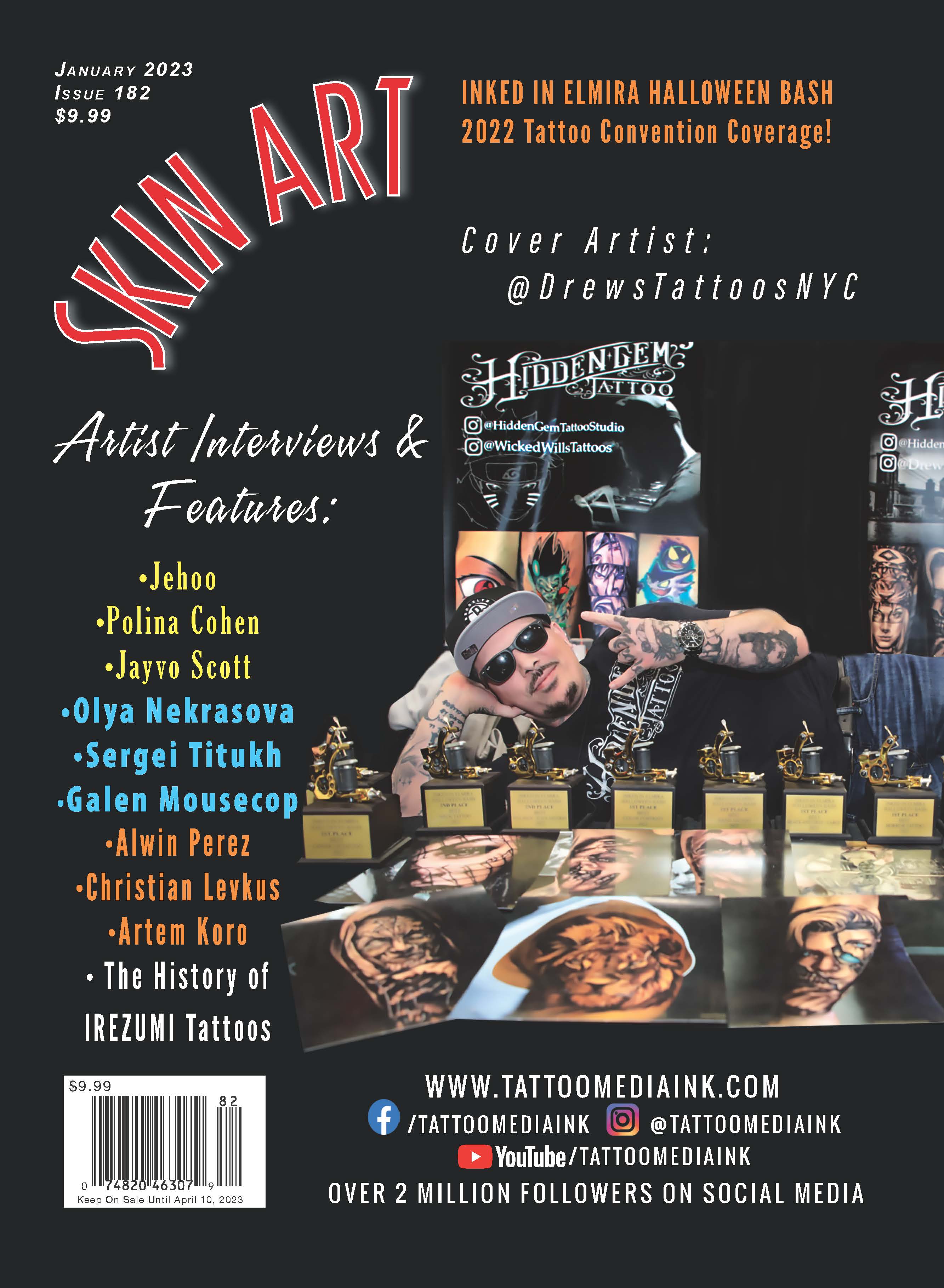 Skin Mag Skin Art Magazine Issue 182 – Mom’s Millennium Inks & Tattoo Supplies