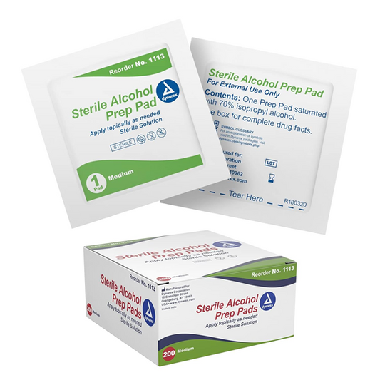 Dynarex Sterile Alcohol Prep Pads Box of 200